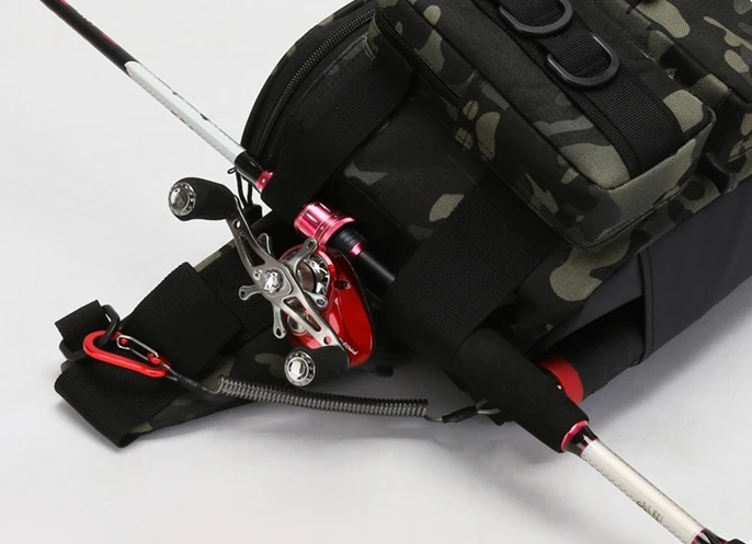 Riñonera de pesca con correas ajustables y bolsillo térmico para carnada