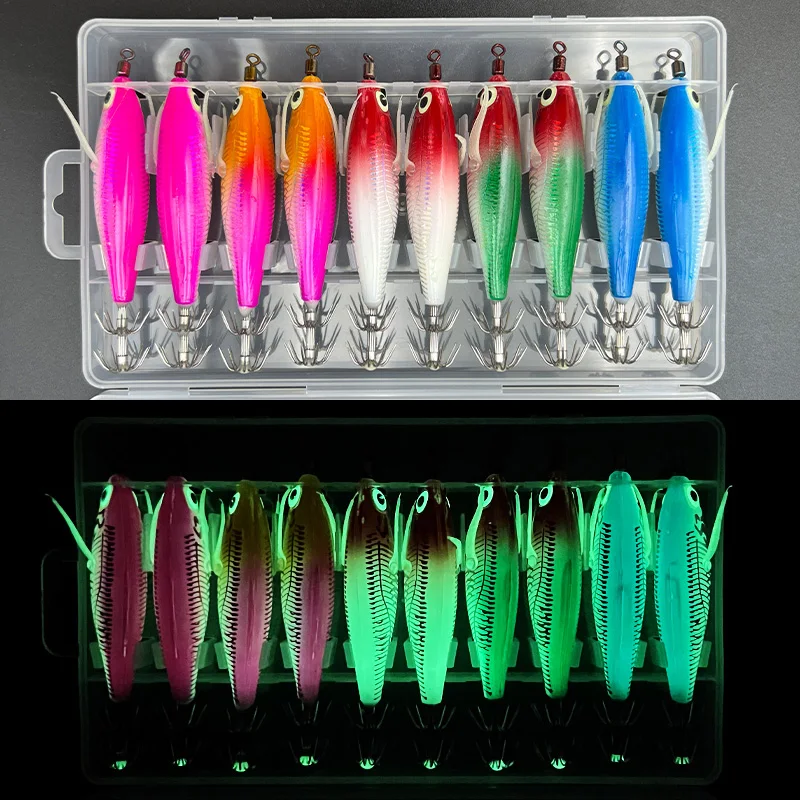 ShareShark señuelo de pulpo luminoso para pesca en el mar - imagen 2
