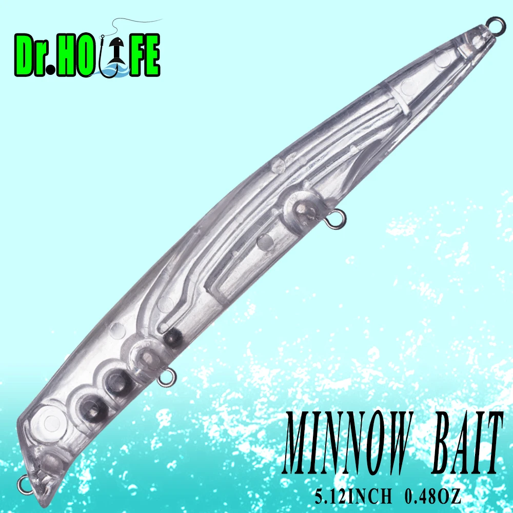 Popper cebo duro Dr.Holife blanco sin pintar – pesca en superficie