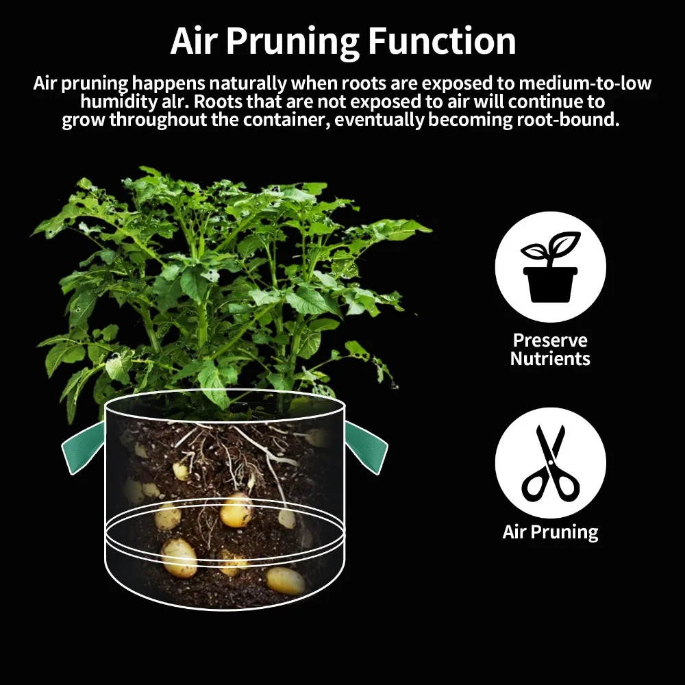 Bolsas de cultivo de tela no tejida con asas y aireación para plantas - imagen 4