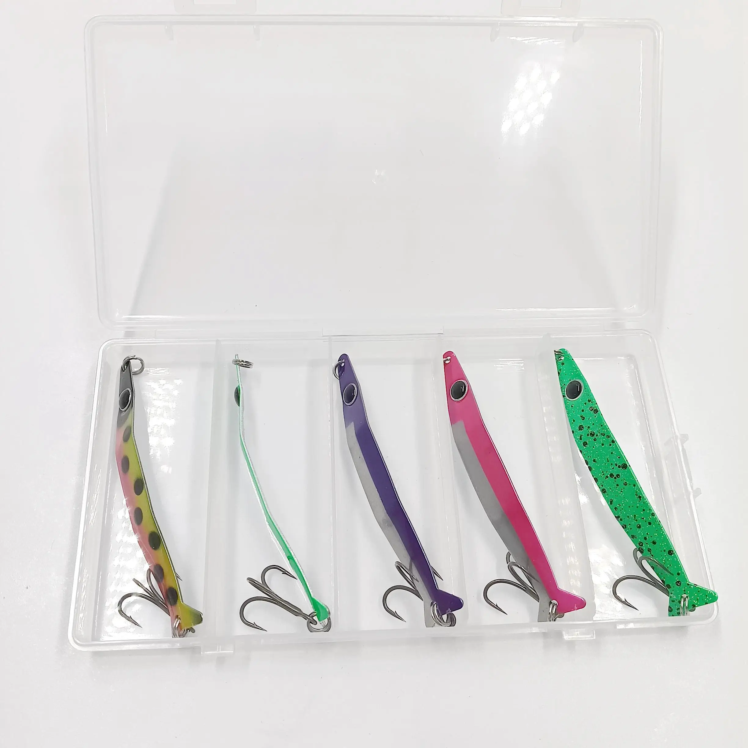 Set de 5 señuelos giratorios metálicos DUODUOYU con lentejuelas