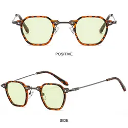 Gafas de sol punk marco poligonal vintage color océano hip hop