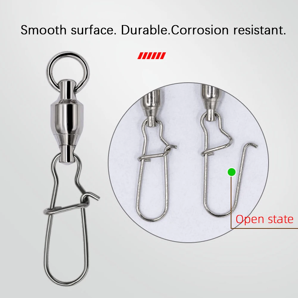 Mosquetones Giratorios Acero Inox – Conectores Pesca con Bloqueo - imagen 2