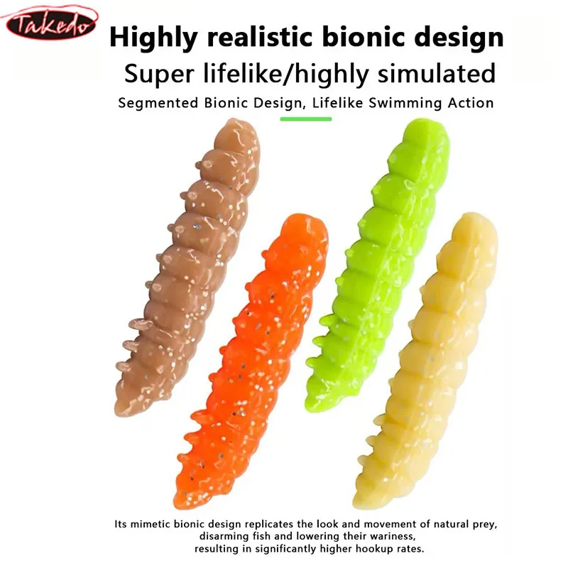 TAKEDO vinilo larva UV aromatizada realista para trucha y lubina - imagen 3