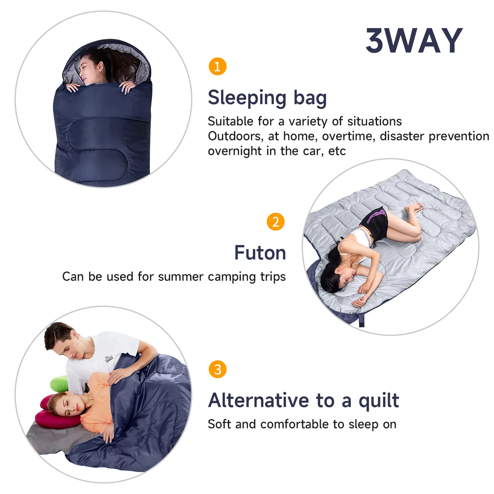 SANLIK Saco de dormir portátil lavable cálido con bolsa compresión - imagen 4