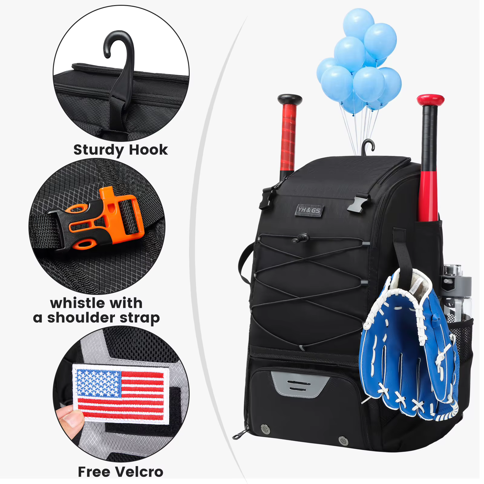 Mochila de béisbol y sóftbol con compartimento para calzado - imagen 4