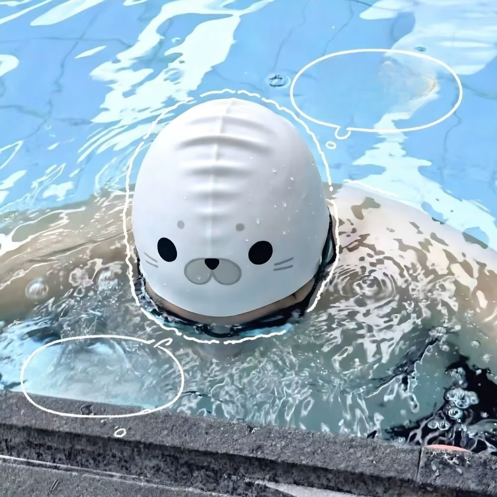 Gorro de Natación de Silicona para Piscina – Capucha Impermeable Estampada - imagen 5