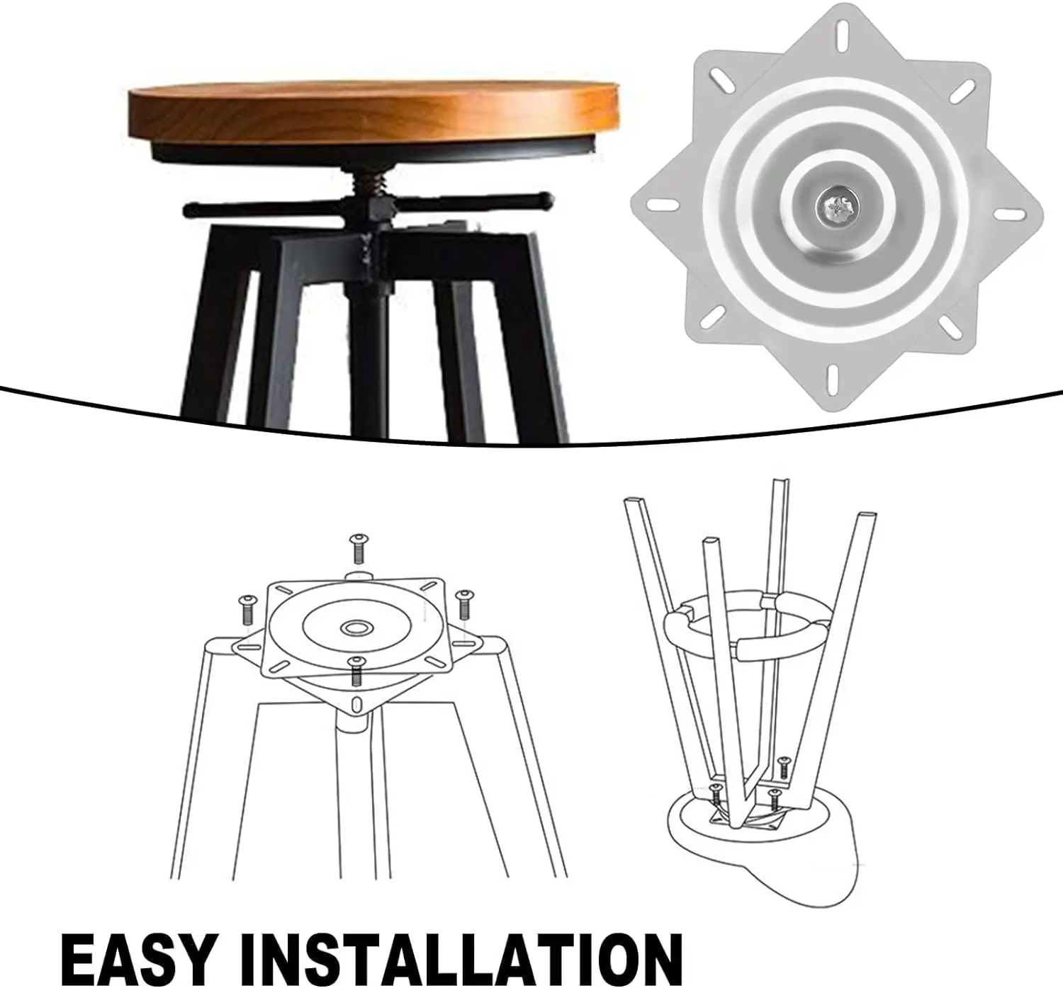 Base giro 360 grados vista lateral