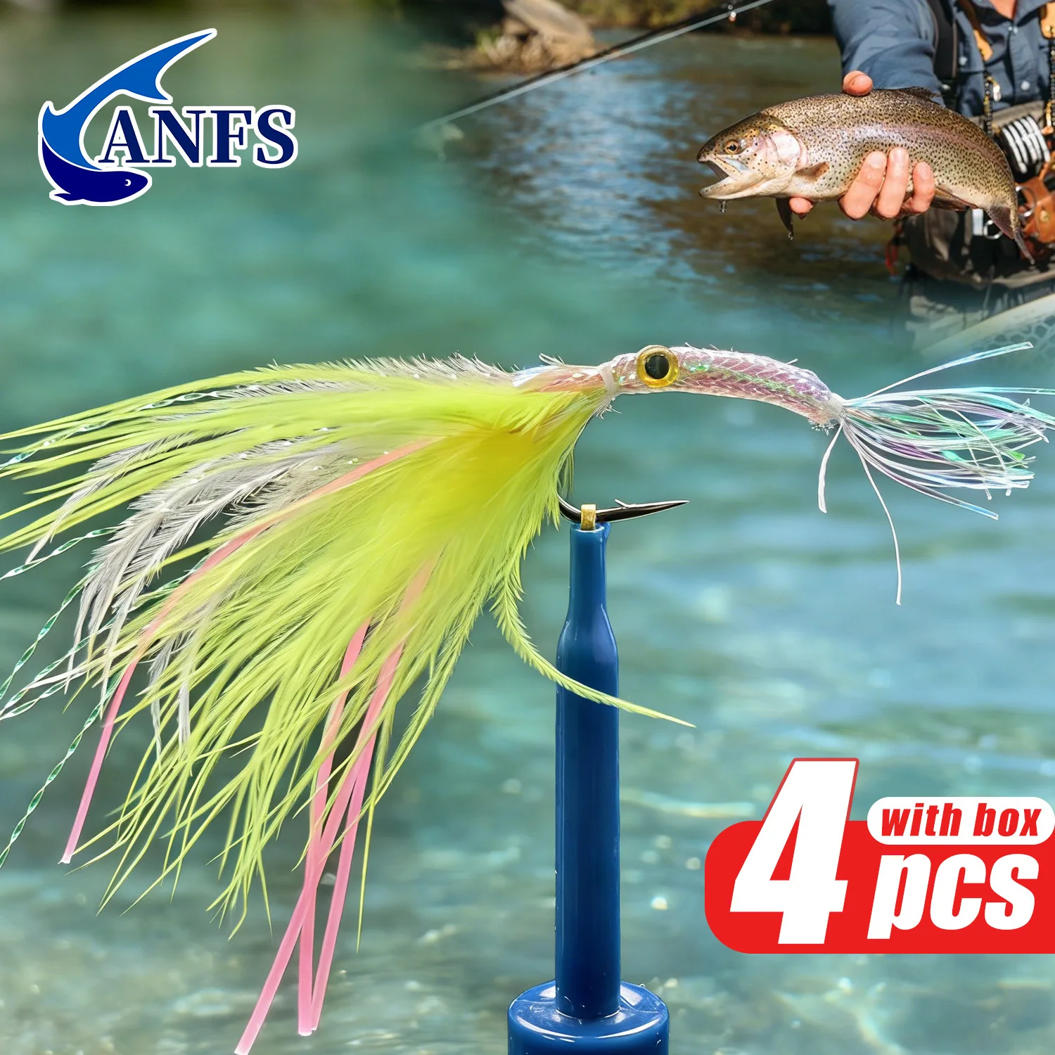 Set de 4 moscas: ideal como kit de pesca
