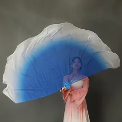 Abanico de danza Yangko degradado con diseño espina de pescado