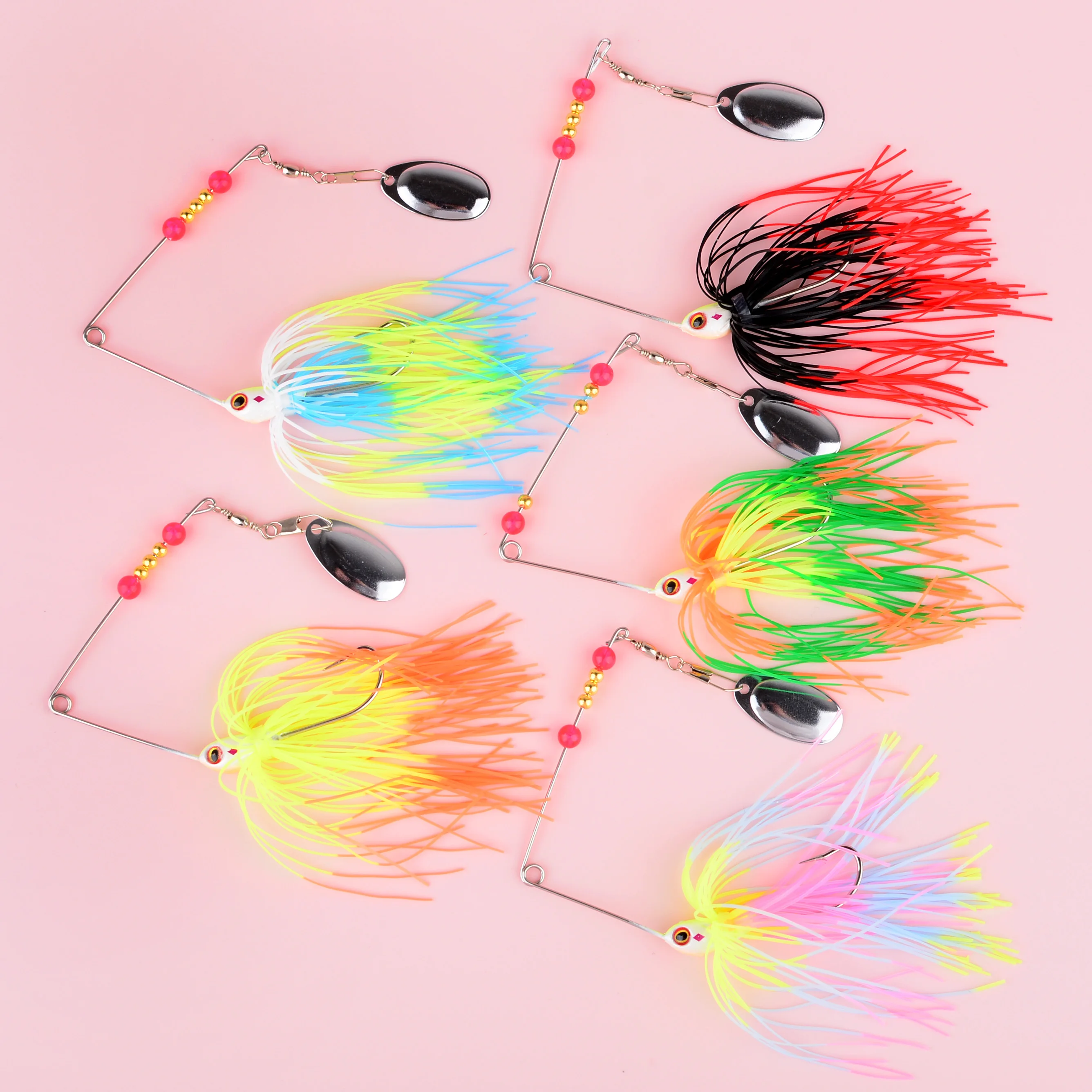 Spinnerbait con faldón para lucio y lubina – cebo metálico giratorio - imagen 5