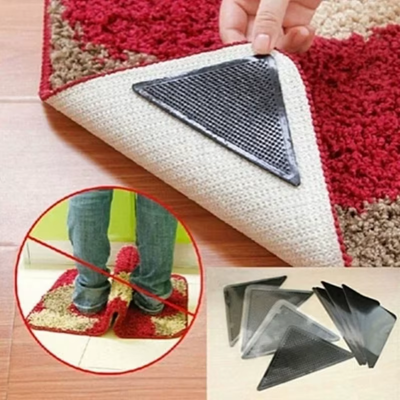Clips Antideslizantes para Alfombras – Esquinas de Silicona Negra - imagen 4