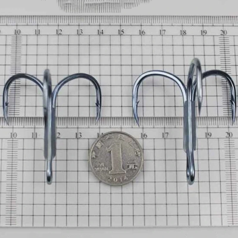 Anzuelos Triples extra fuertes de acero alto carbono reforzados - imagen 4