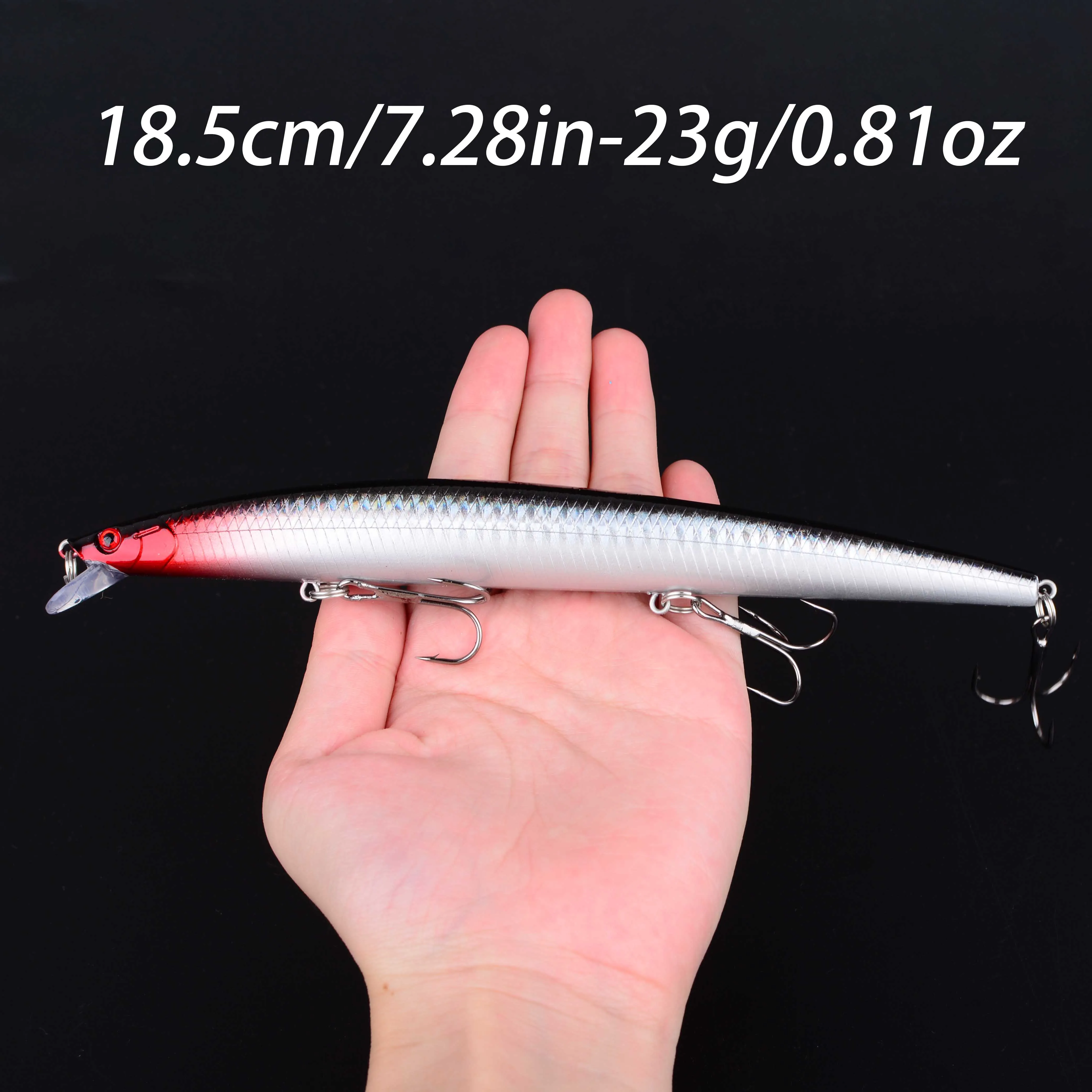 Señuelo tipo minnow con acabado colorido