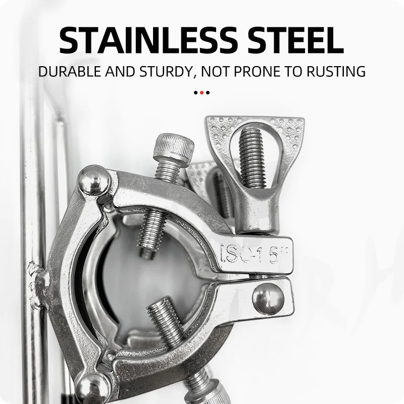 Soporte cañas ShareShark riel ajustable acero inox abrazadera doble - imagen 2