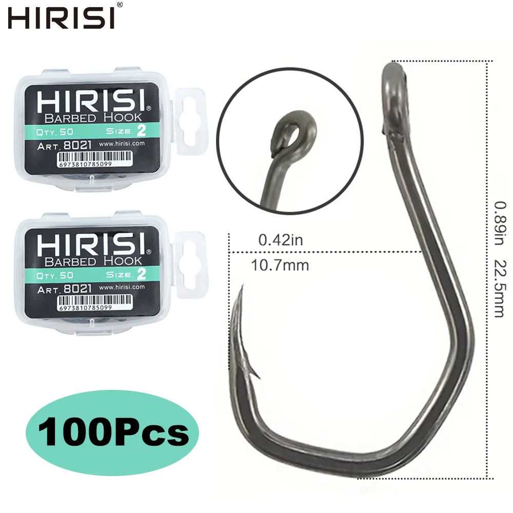 Hirisi 8021 Anzuelos de carpa alto carbono con punta acero PTFE - imagen 2