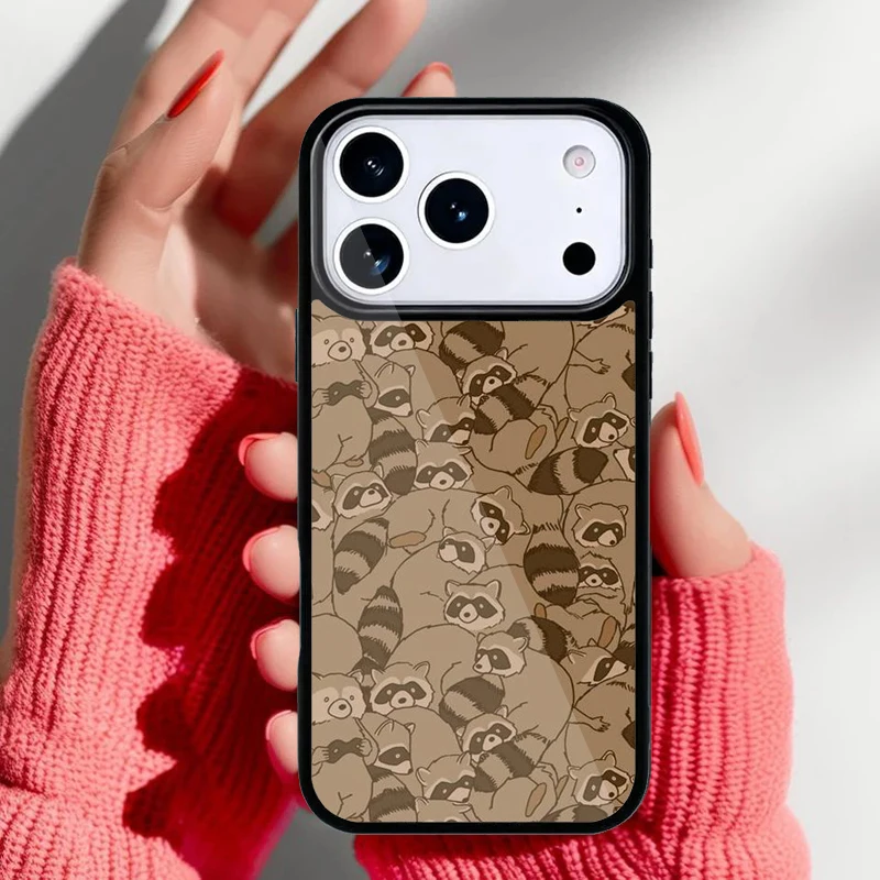 Funda de mapache para iPhone vista frontal