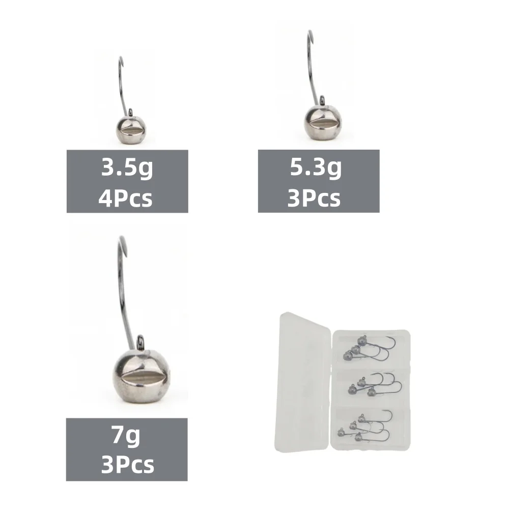Cabezas de tungsteno para señuelo suave con anzuelo de gusano