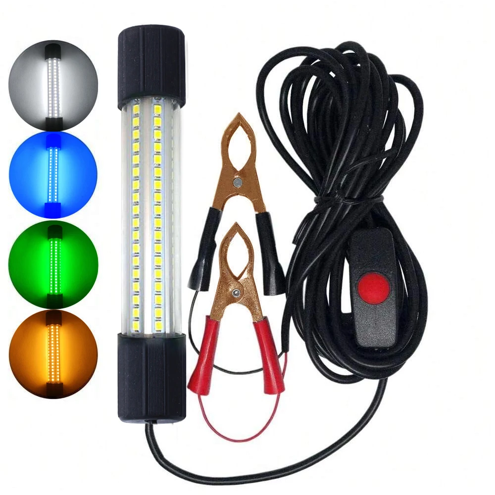 Lámpara LED luz de pesca nocturna subacuática impermeable con clips - imagen 3