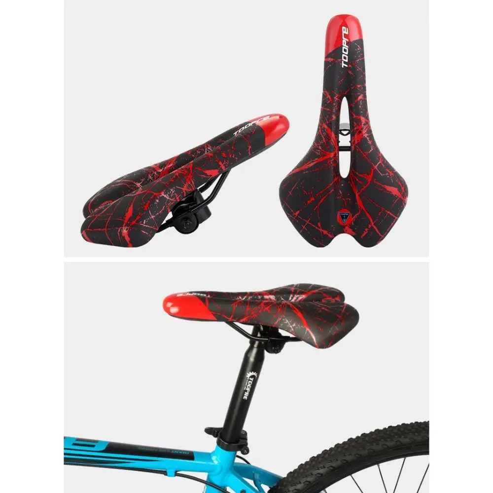 Sillín MTB con gel acolchado y amortiguación de PU cuero graffiti - imagen 5