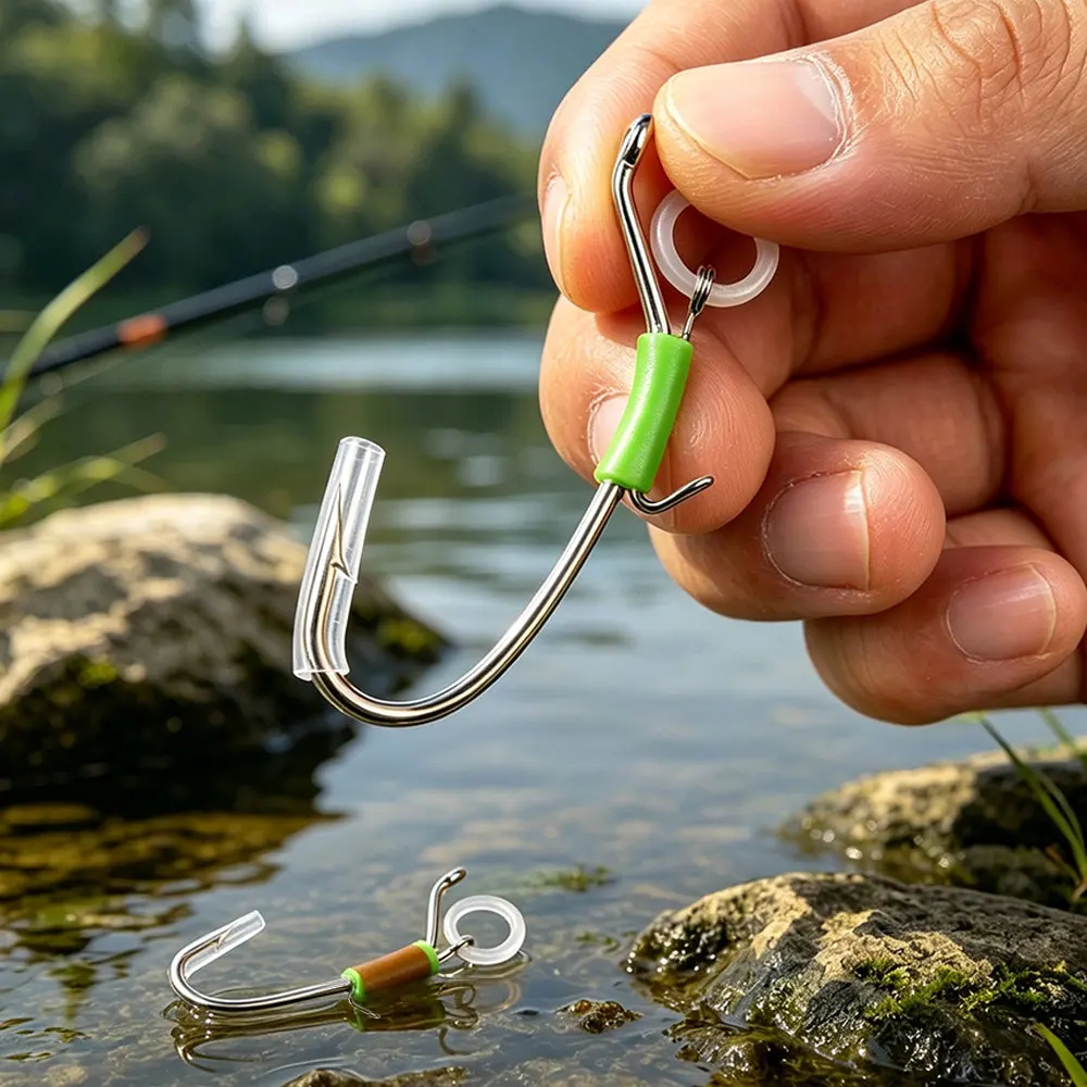Anzuelos Jig Head acero inoxidable con púas para vinilo camarón - imagen 4