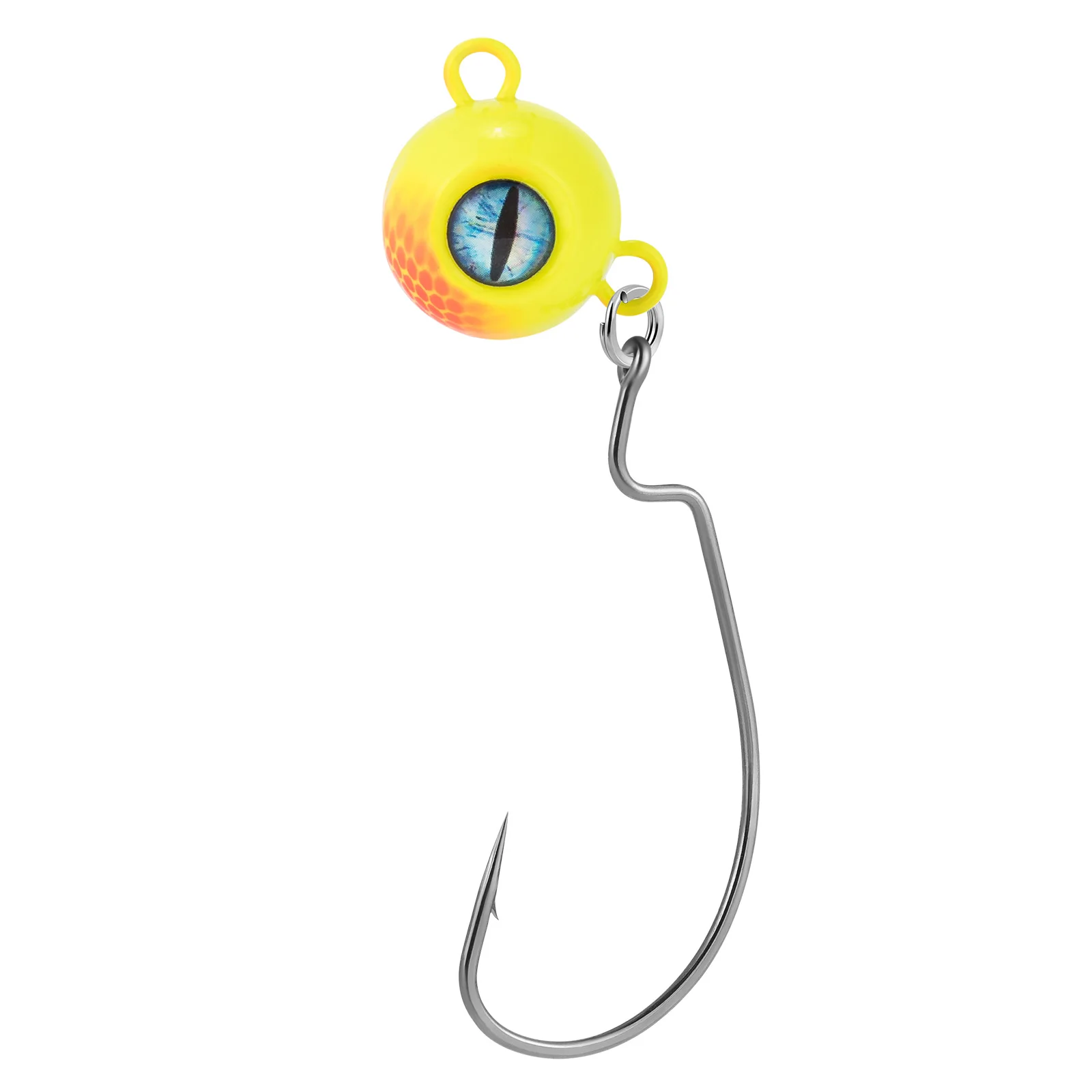 Anzuelos jig head redonda con ojos 3D - EWG Offset para agua salada - imagen 3