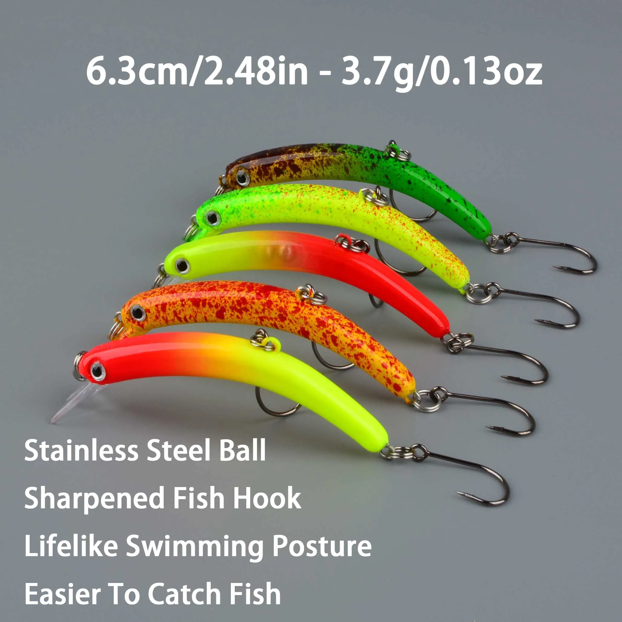 Mini Wobblers Crankbait Señuelos de Pesca Hundimiento Lento Lubina