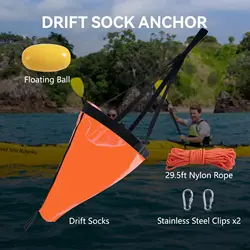 Goture Calcetín Drogue Marina para Kayak 19-24-42 Pulgadas con Cuerda