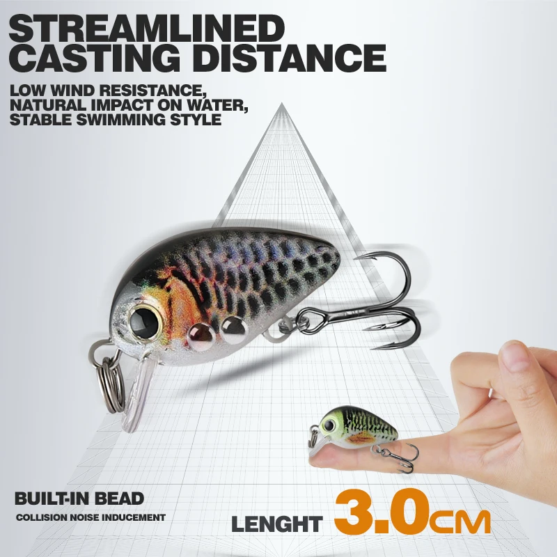 TAIYU Micro Minnow Crankbait señuelo para lubina y trucha de río - imagen 2
