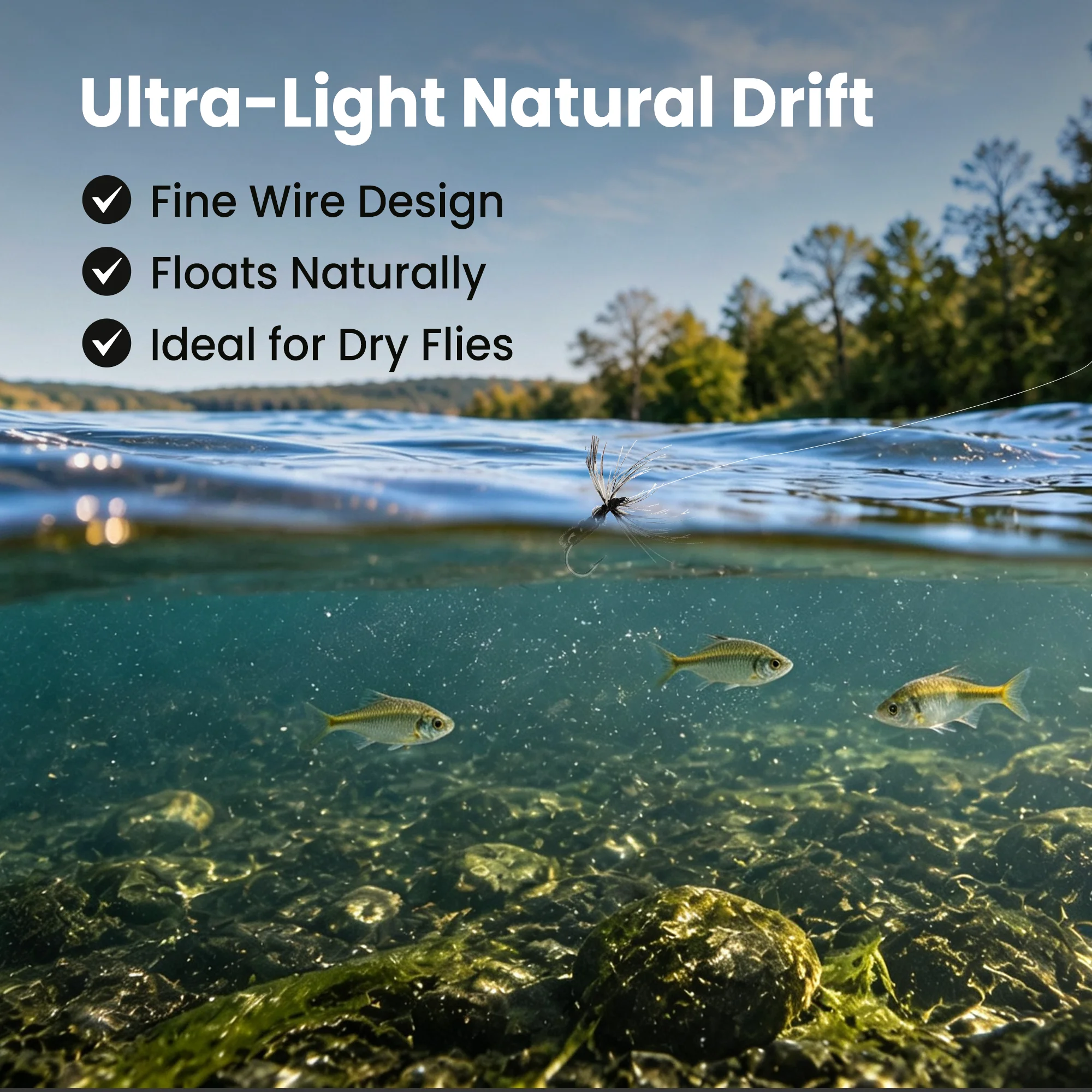 Anzuelos de mosca con púas FishTrip – Vástago curvo acero carbono - imagen 2