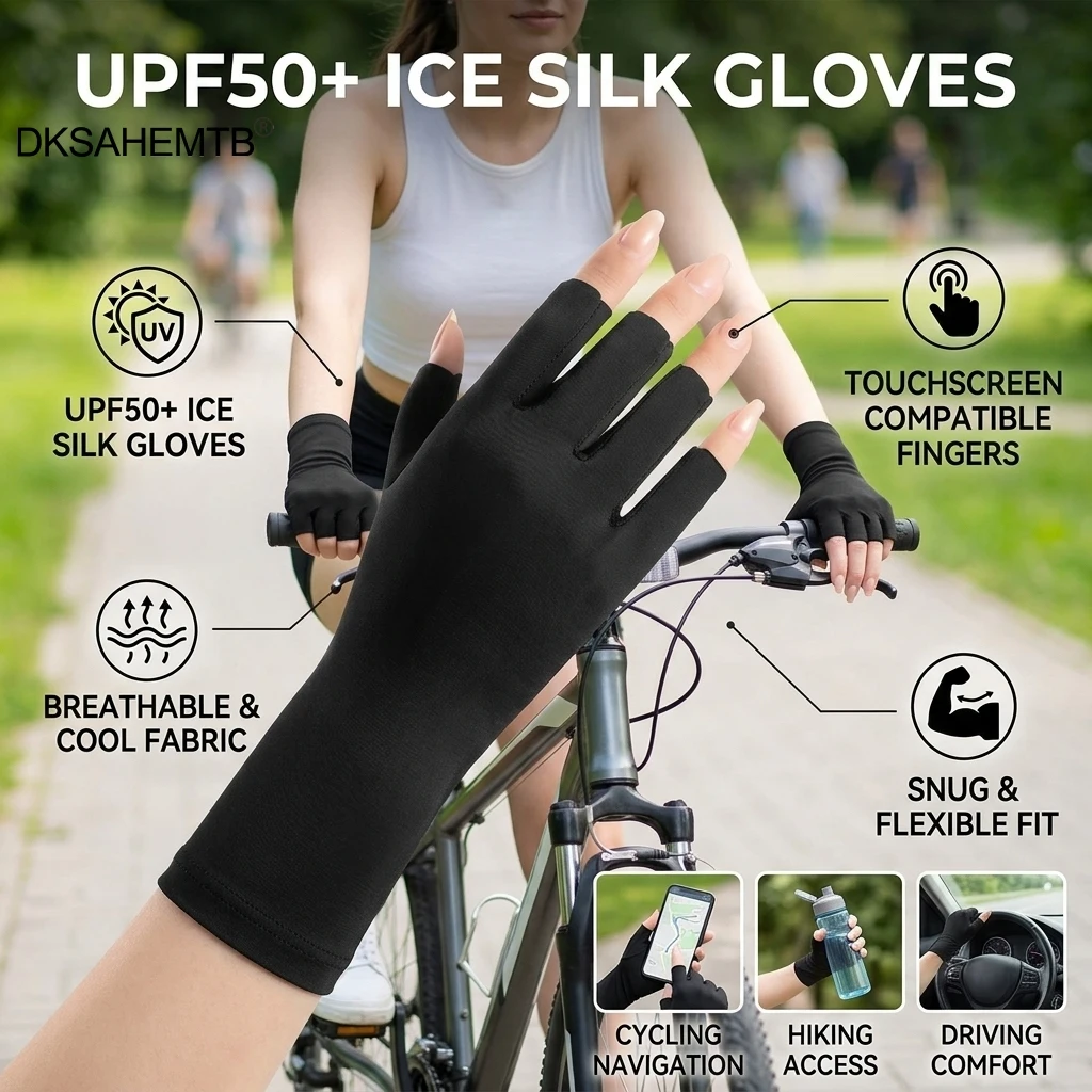 Guantes ciclismo mujer transpirables pantalla táctil antideslizantes - imagen 3