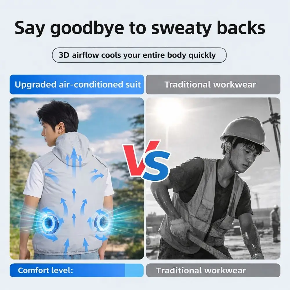 Gilet refrigerante eléctrico para pesca con ventilación regulable USB