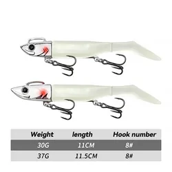 Bazooka Swimbait Silicona para Lucio - Cabeza de Plomo y Cola Blanda