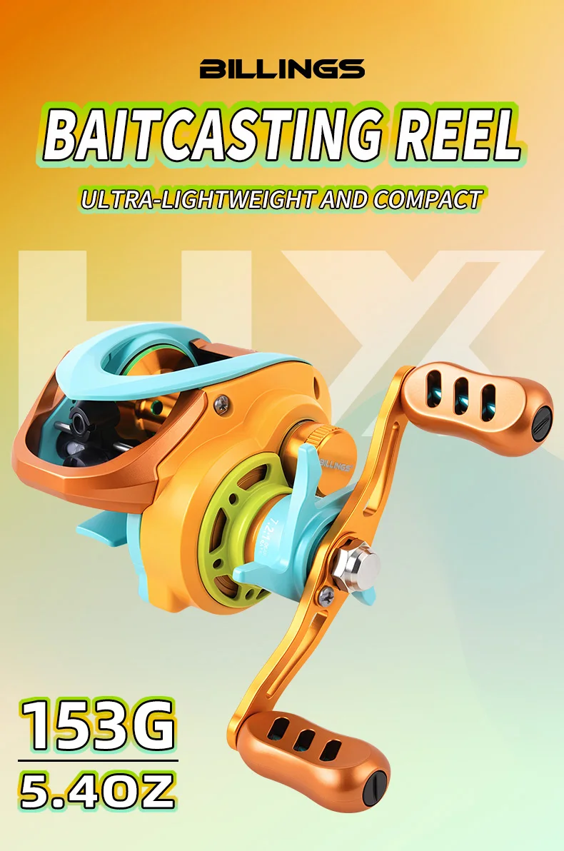 Carrete de baitcasting BILLINGS con bobina metálica