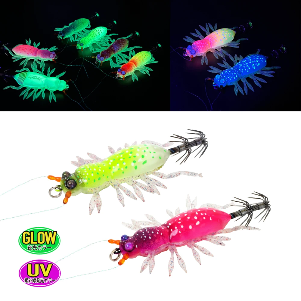 Señuelo artificial de calamar luminoso duro ABS para pulpo y sepia - imagen 3