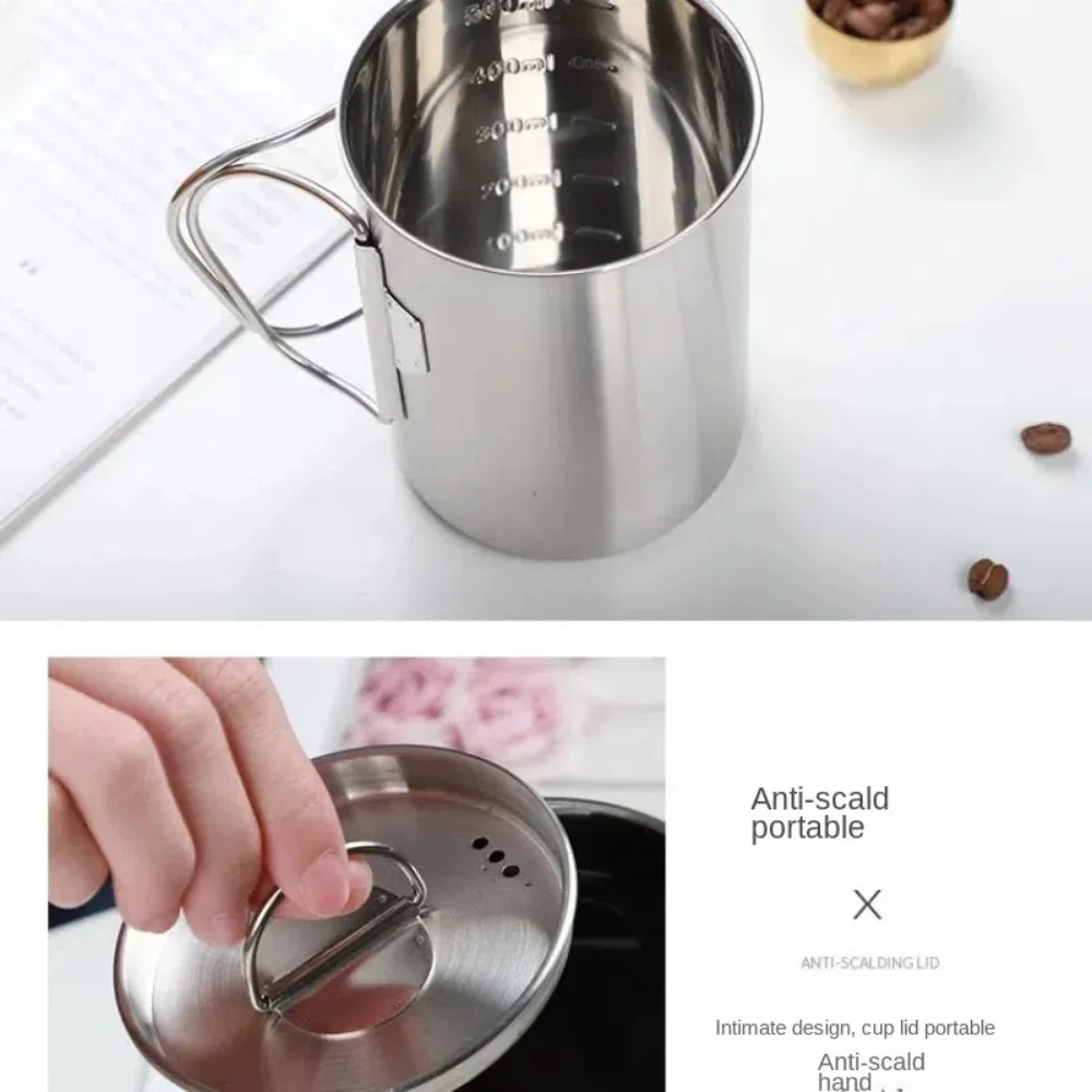 Taza de camping con tapa para senderismo