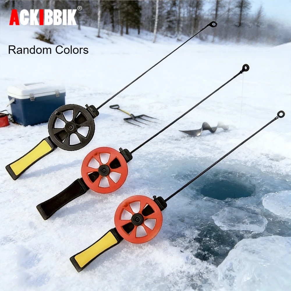 Ackibbik Caña de pescar en hielo mini con carrete - imagen 3