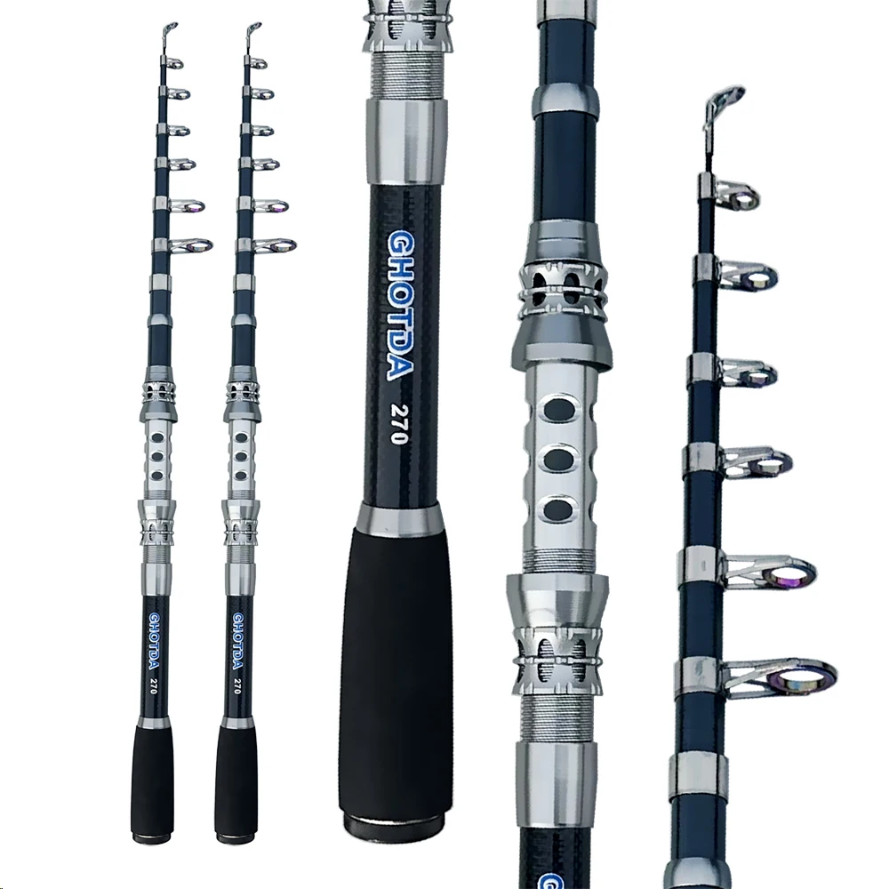 Caña de carbono ultraligera para spinning y casting, trucha