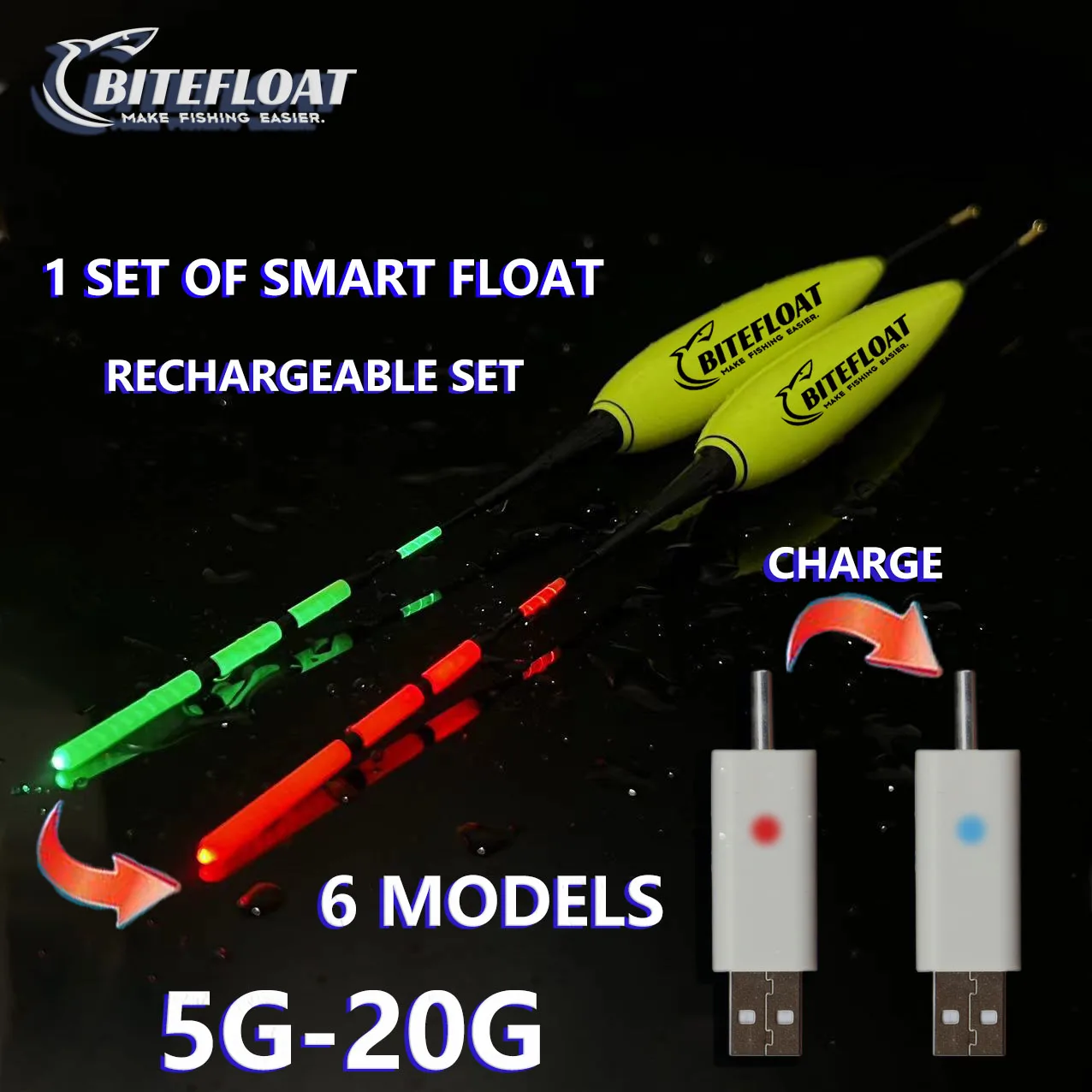 Flotador LED para carpas en acción