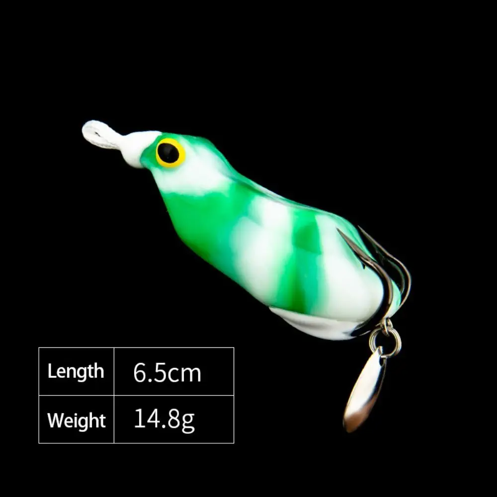 Señuelo de rana de silicona color verde y blanco