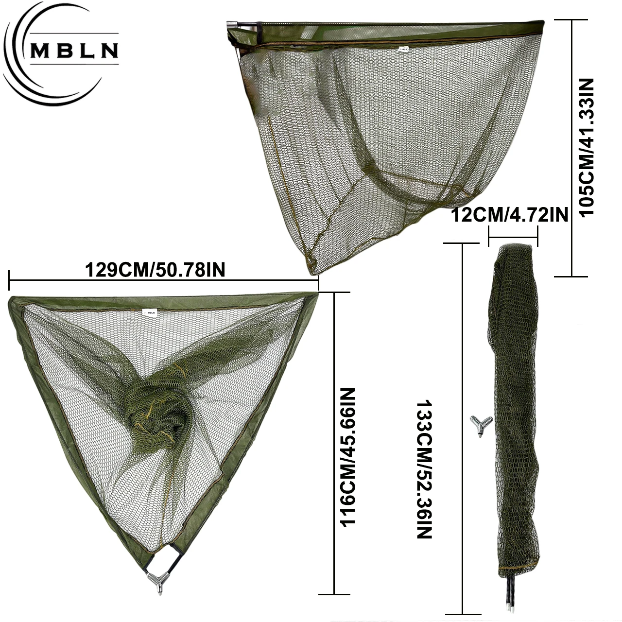 Red plegable para pesca triangular reforzada en poliéster profunda - imagen 5