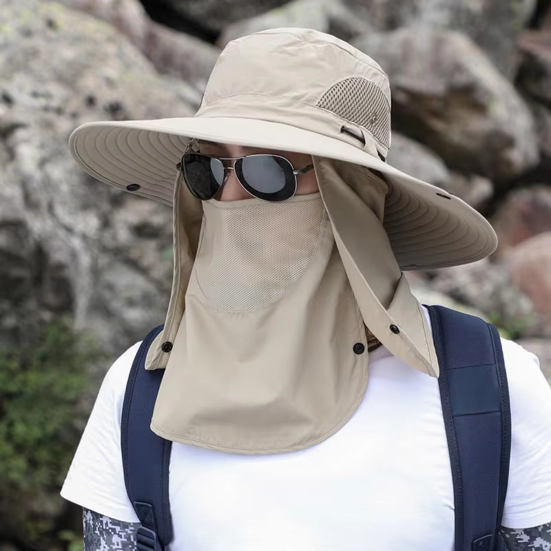 Sombrero de pesca con cubierta facial desmontable y protección UV - imagen 5
