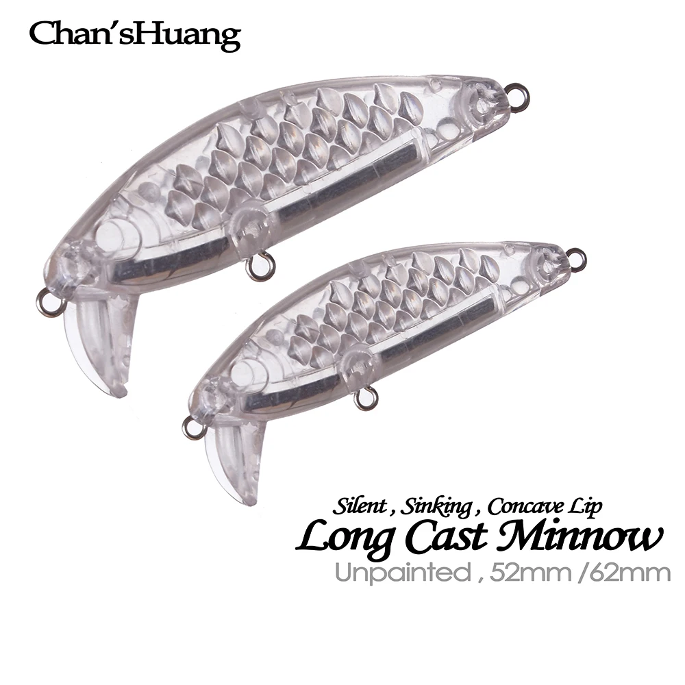 ChansHuang Señuelos de pesca sin pintar labio curvo 6,4g/11,6g