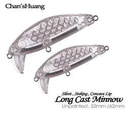 ChansHuang Señuelos de pesca sin pintar labio curvo 6,4g/11,6g