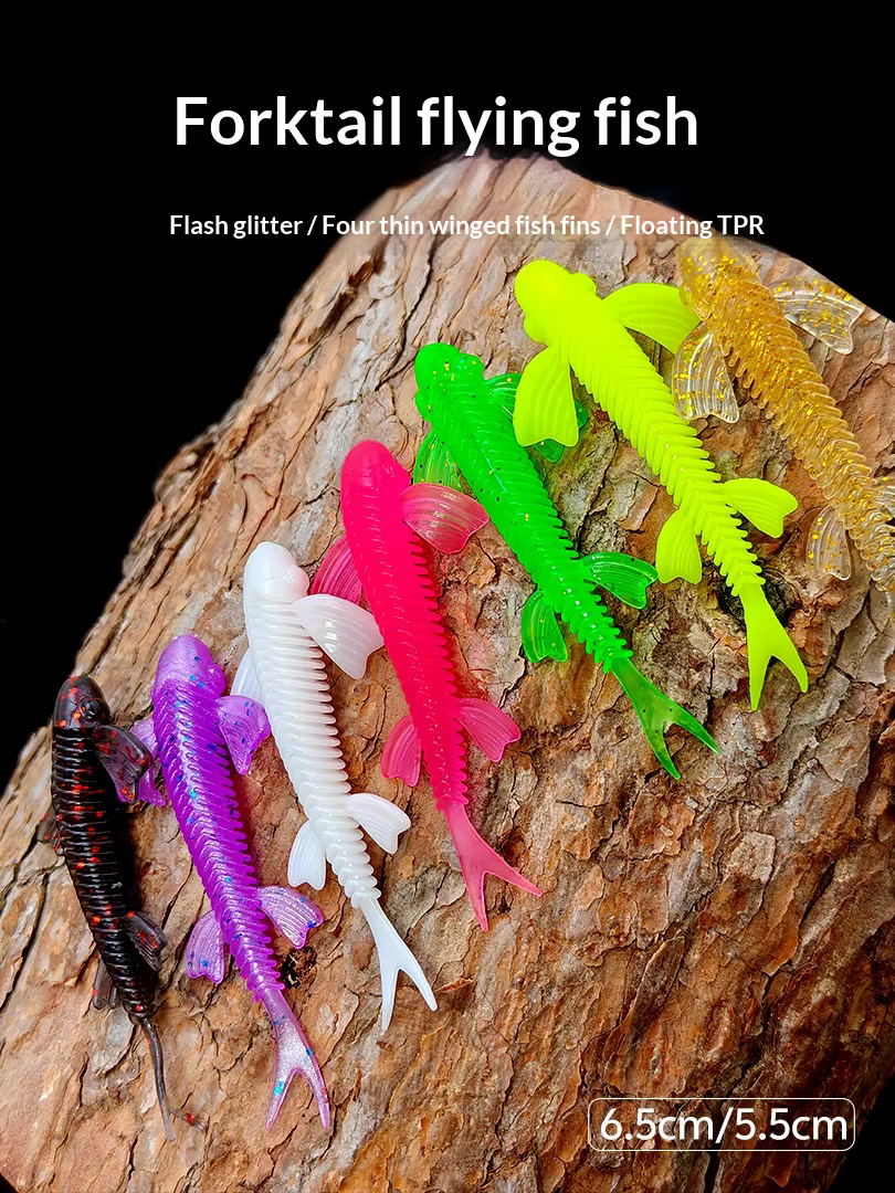 Pack de swimbaits blandos con cola de vela en tonos naturales