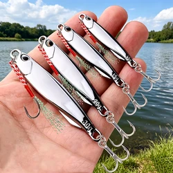 Señuelos tipo cuchara de metal para jigging y lubina con anzuelo
