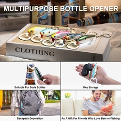Abridor de botellas tipo señuelo pesca acero inoxidable