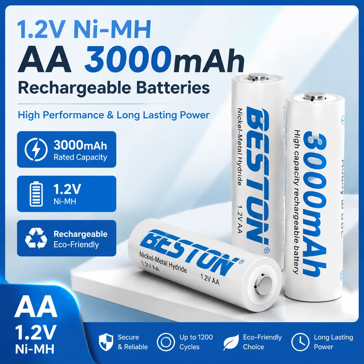 Pilas recargables AA Ni-MH 1,2 V para micrófono y ratón - imagen 2