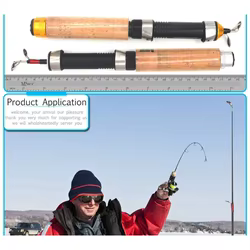 Caña de Pescar Carbono 60cm 2 Tramos para Pesca con Mosca