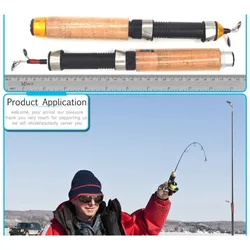 Caña de Pescar Carbono 60cm 2 Tramos para Pesca con Mosca